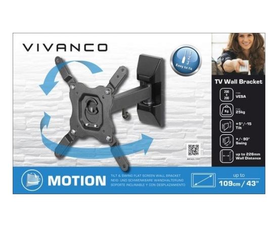 Vivanco TV sienas stiprinājums Motion BMO 6020