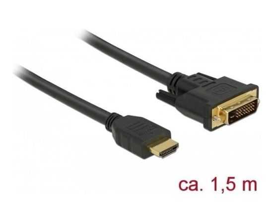 Delock HDMI to DVI-D 24+1 cable bidirectional 1.5 m black