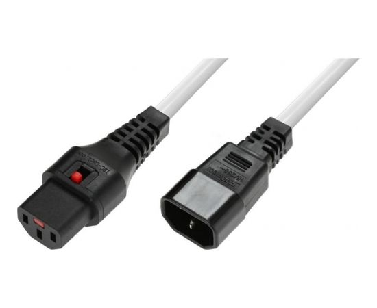 Assmann Power Cable, Male C14 plug, H05VV-F 3 X 1.00mm2 to C13 IEC LOCK 3m white