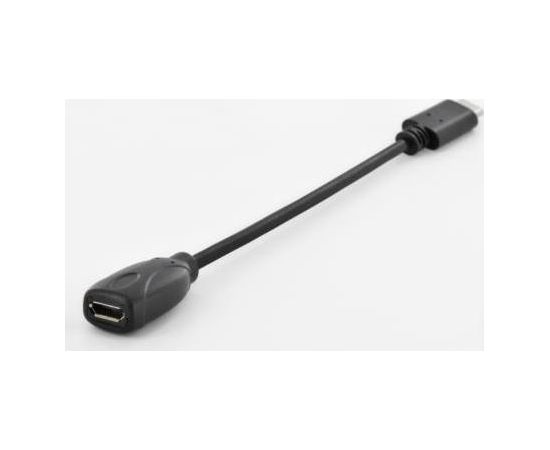 ASSMANN USB 2.0 HighSpeed Adapter Cable USB C M /microUSB B (5pin) F 0,15m black
