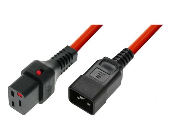 Assmann Power Cable, Male C20, H05VV 3 X 1.5mm2 to C19 IEC LOCK 2m red