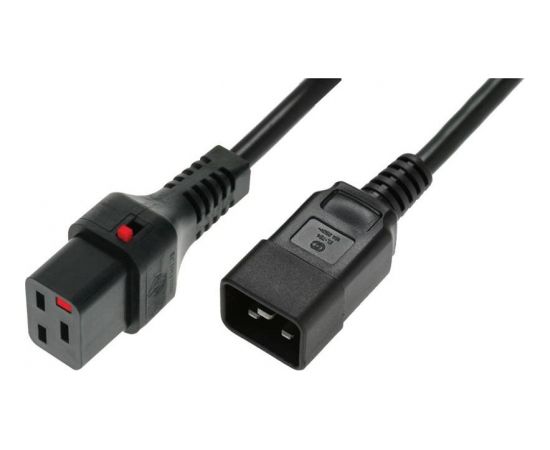 Assmann Power Cable, Male C20, H05VV 3 X 1.5mm2 to C19 IEC LOCK,3m black