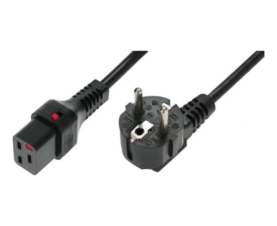 Assmann Power Cable, R/A Schuko plug, H05VV-F 3 x 1.5mm2 to C19 IEC LOCK, 2m black