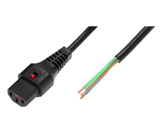 Assmann Power Cable, Stripped End, H05VV-F 3 X 1.00mm2 to C13 IEC LOCK, 2m black