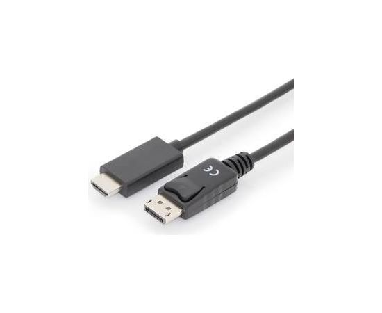Assmann Cable DisplayPort 1.2 w/interlock 4K 60Hz UHD Type DP/HDMI A M/M black 1m