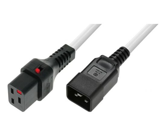Assmann Power Cable, Male C20, H05VV 3 X 1.5mm2 to C19 IEC LOCK 2m white
