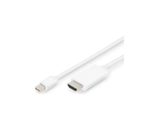 Assmann Cable Displayport 1.2 4K 60Hz UHD Type miniDP/HDMI A M/M white 2m