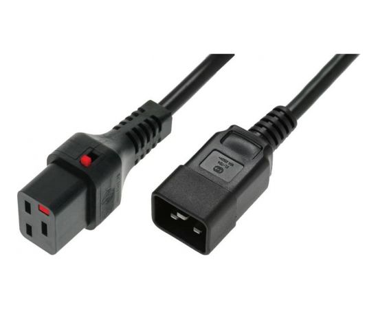 Assmann Power Cable, Male C20, H05VV 3 X 1.5mm2 to C19 IEC LOCK, 1m black