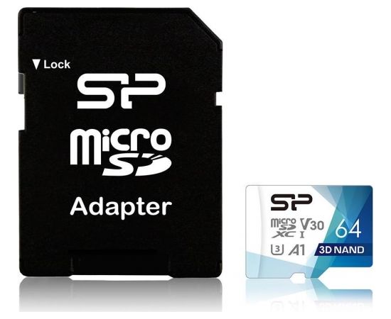 Silicon Power memory card Superior Pro Micro SDXC 64GB UHS-I U3 V30 +adapter