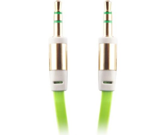 Forever Плоский AUX 3.5mm на 3.5mm Аудио кабель 1m из плетеной веревки Зеленый (OEM)