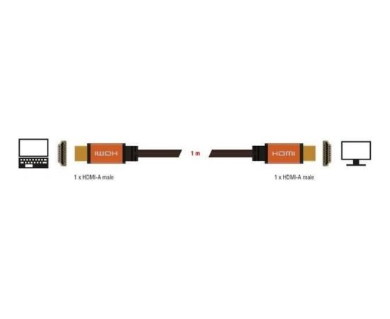 Delock Cable HDMI M/M V2.1 1m 8K 60HZ Black