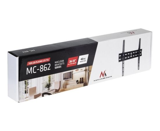Maclean MC-862 TV Sienas stiprinājums  26-55 ''to 40kg max VESA 600x400mm Tiltable Slim De