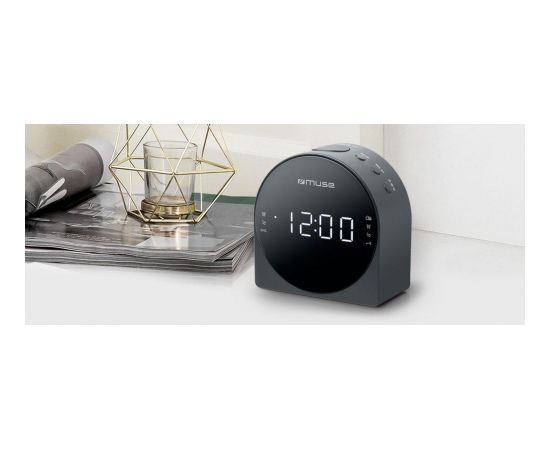 Muse Dual Alarm Clock radio PLL M-185CR AUX in,