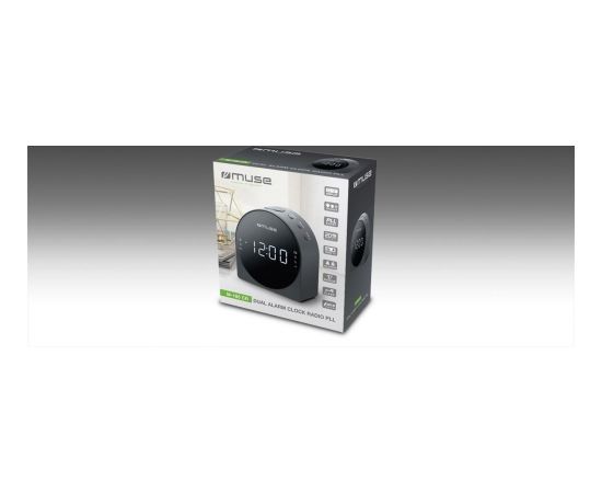 Muse Dual Alarm Clock radio PLL M-185CR AUX in,