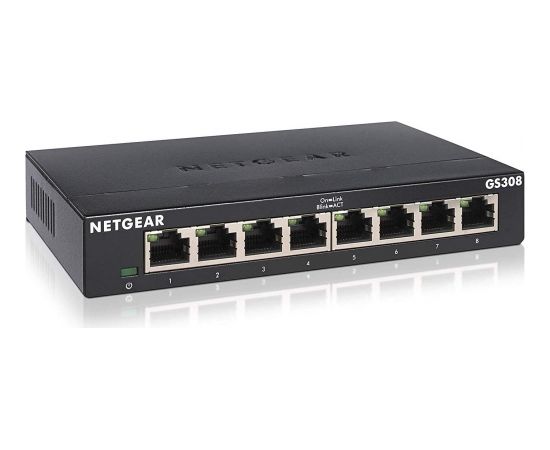 Netgear Switch GS308-300PES Unmanaged, Desktop, 1 Gbps (RJ-45) ports quantity 8