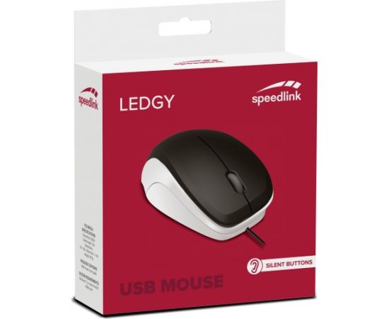 Speedlink мышка Ledgy Silent, черный/белый (SL-610015-BKWE)