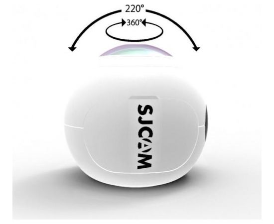 SJCam SJ360 Wi-Fi Panorāmiska / VR Sporta Kamera 12MP 220°-360° plaša leņķa linza 2K HD 0.83" Oled Balta
