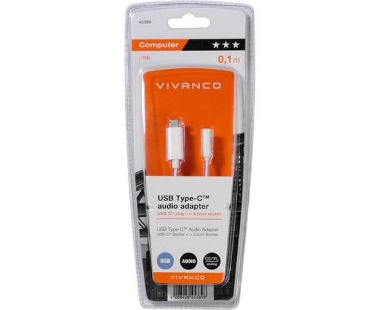 Vivanco адаптер USB-C - 3,5мм 10см (45389)