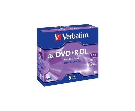 Matricas DVD+R DL Verbatim 8.5GB Double Layer 8x AZO 5 Pack Jewel