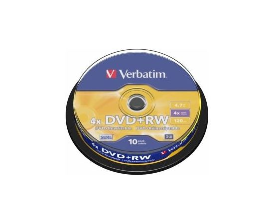 Matricas DVD+RW SERL Verbatim 4.7GB 4x 10 Pack Spindle