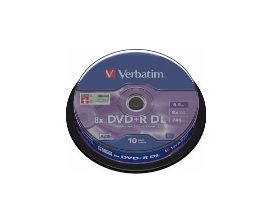 Matricas DVD+R DL Verbatim 8.5GB Double Layer 8x AZO, 10 Pack Spindle