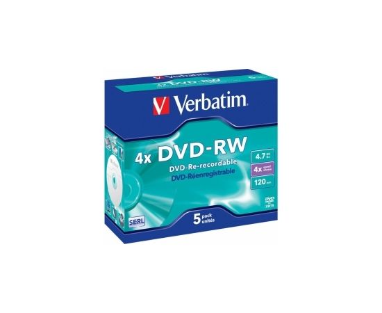 Matricas DVD-RW SERL Verbatim 4.7GB 4x 5 Pack Jewel