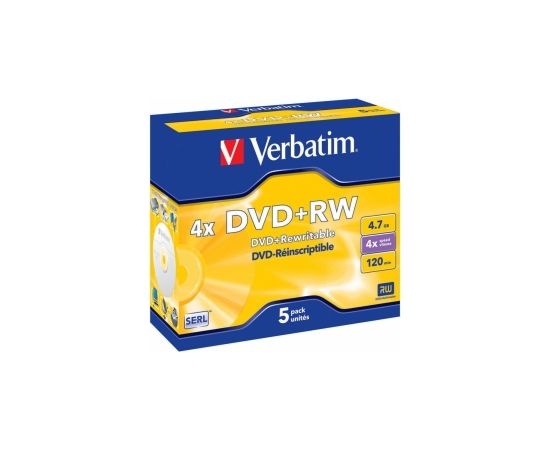 Matricas DVD+RW SERL Verbatim 4.7GB 4x 5 Pack Jewel