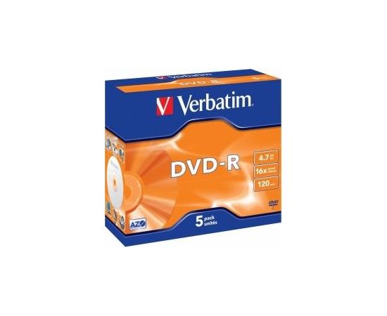 Matricas DVD-R AZO Verbatim 4.7GB 16x 5 Pack Jewel