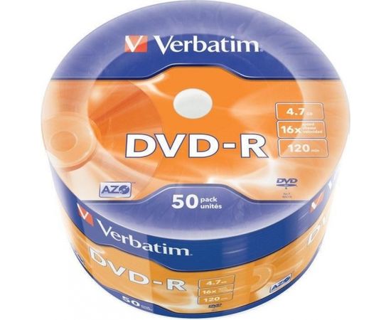 DVD-R Verbatim [ wrap 50 | 4.7GB | 16x | Matt Silver | AZO