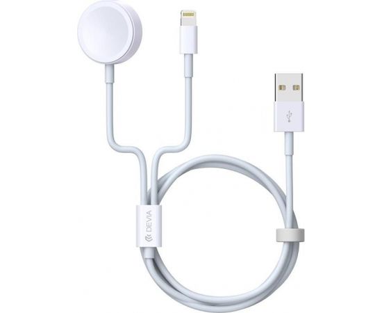 Devia MKLG2ZM/A Magnetic USB зарядный кабель Apple Watch 1м Белый + MD818 Кабель (EU Blister)