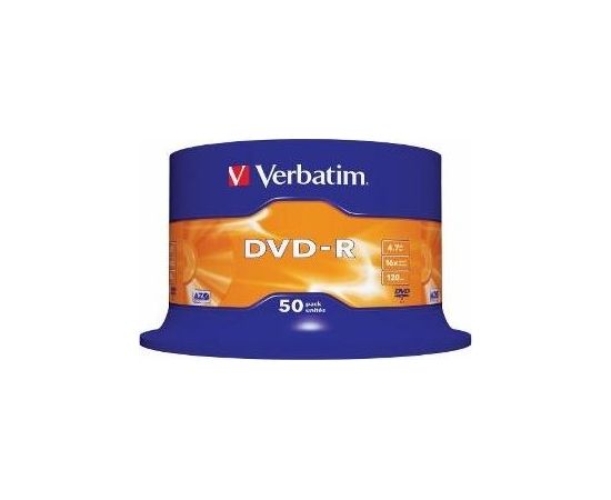 DVD-R Verbatim [ 50pcs, 4.7GB, 16x, spindle, matte silver ]