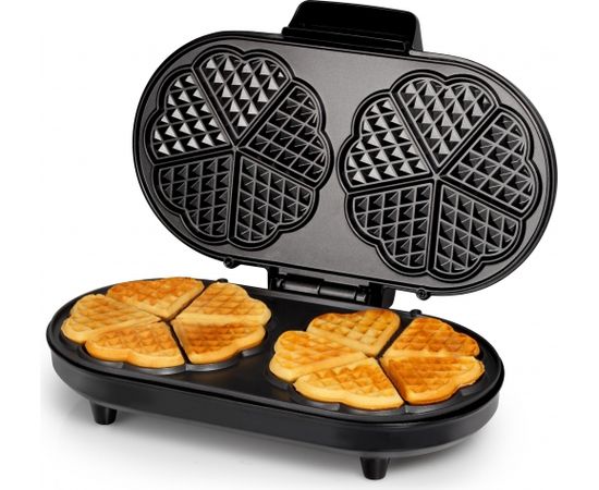 Waffle maker Tristar WF-2120 Black/Stainless steel, 1200 W, Heart shape, Number of waffles 10