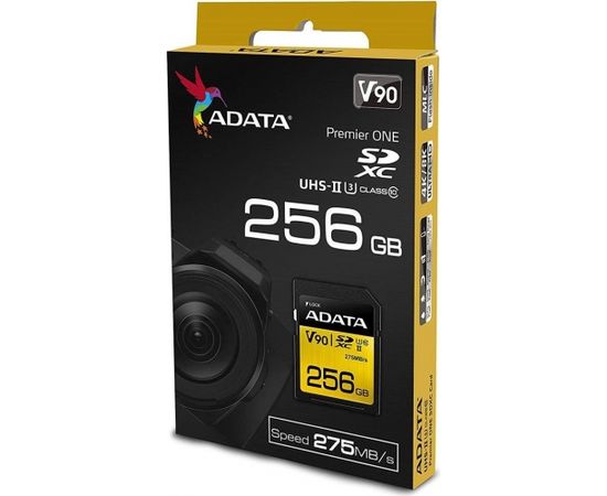 A-data ADATA 256GB Premier ONE SDXC V90 UHS-II U3 Class 10, R/W up to 275/155 MB/s