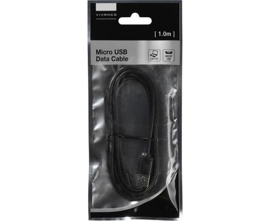 Vivanco cable microUSB - USB 1m, black (35815)