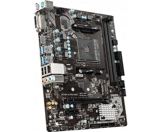 MSI B450M-A PRO MAX, AM4,2 x DDR4, 1 x PCI-Ex16, 1 x M.2 slot, 4 x SATA 6Gb/s