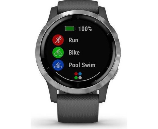 Garmin vivoactive 4, shadow gray/серебристый