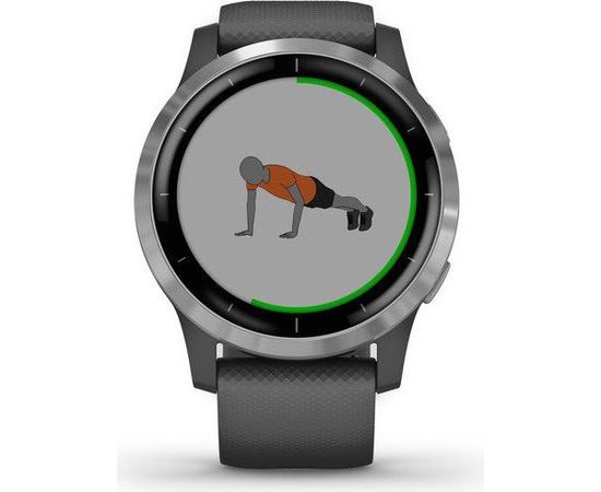 Garmin vivoactive 4, shadow gray/серебристый