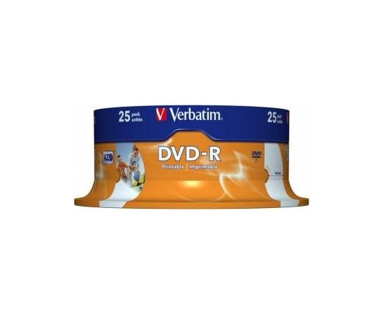 Matricas DVD-R AZO Verbatim 4.7GB 16x Wide Printable ID Brand 25 Pack Spindle