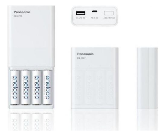 Panasonic Loader BQ-CC87USB Powerbank + Eneloop R6/AA 1900mAh, 4 Pcs.