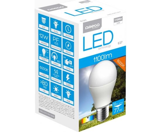 Omega LED lamp E27 12W 6000K (42581)
