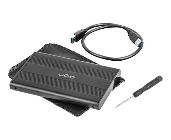 Natec UGO enclosure for 2.5'' SATA - USB3.0 MARAPI S130, Aluminum, black
