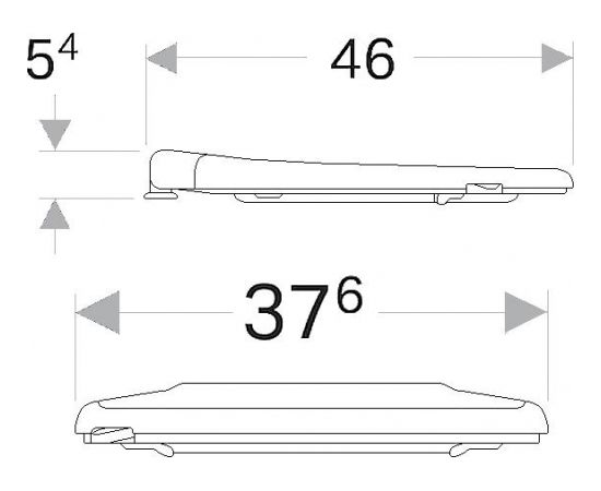 Geberit Selnova Comfort cietais WC vāks NT eņģes, uzstādīšana no apakšas