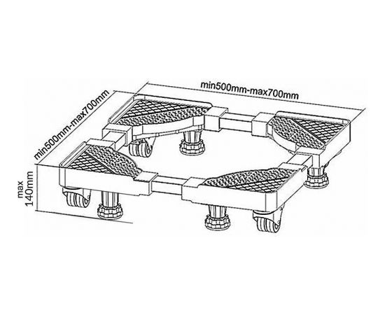 Maclean MC-855 Universal movable adjustable base for washing machine max250kg