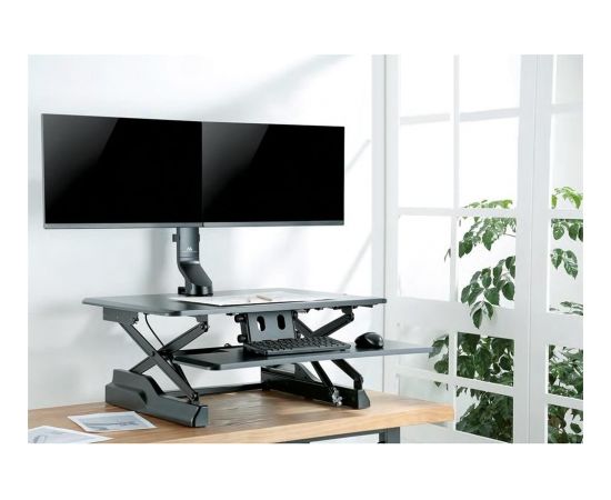 Monitoru kronšteins Maclean MC-854 Holder for two monitors double 17 ''-27'' 14kg VESA 75x75 100x100