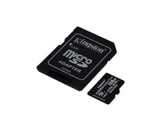 Kingston 128GB micSDXC V10 Canvas Select Plus 100R A1 C10 Card + adapter