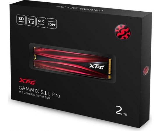 A-data Adata SSD 2TB XPG GAMMIX S11 Pro PCIe Gen3x4 M.2 2280, R/W 3500/3000MB/s SSD Cietie Diski (Solid state drive)