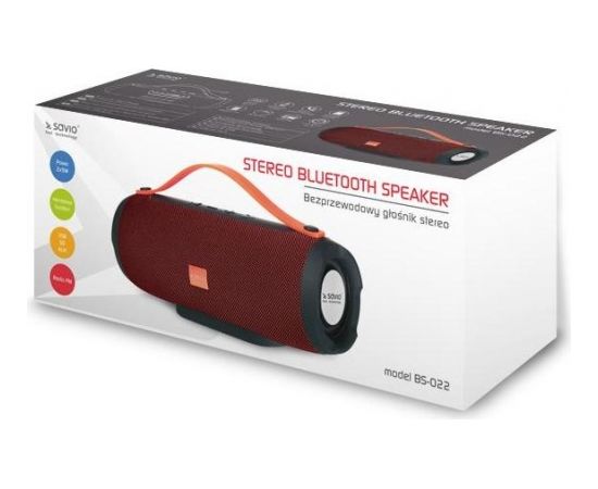 SAVIO BS-022 Wireless Bluetooth Stereo Speaker 2x5W Red