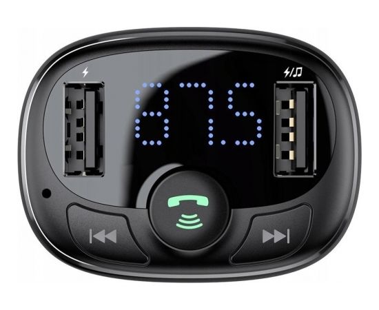 Baseus T-Typed CCTM-01 Автомобильный FM Трансмиттер 3.4A / USB Flash / SD / Bluetooth 4.2 Черный