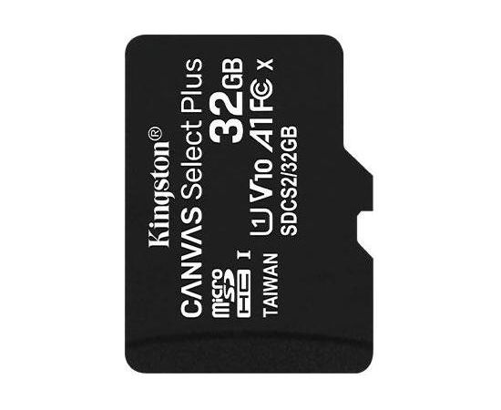 Kingston 32GB micSDHC Canvas Select Plus 100R A1 C10 Single Pack w/o ADP Atmiņas kartes micro SD SDHC