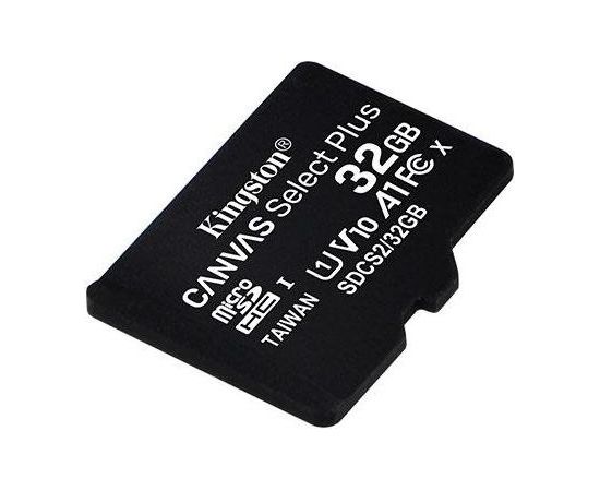 Kingston 32GB micSDHC Canvas Select Plus 100R A1 C10 Single Pack w/o ADP Atmiņas kartes micro SD SDHC